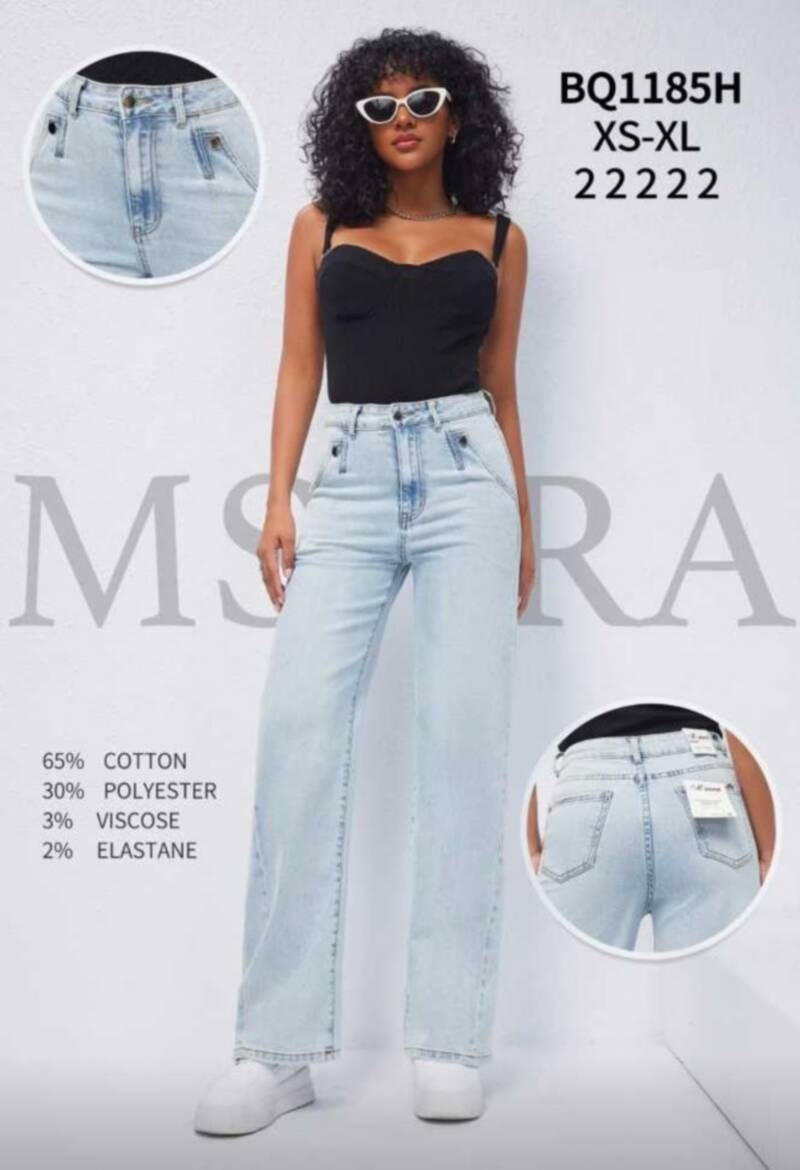Spodnie jeansy damskie Roz XS-XL, 1 Kolor Paczka 10 szt
